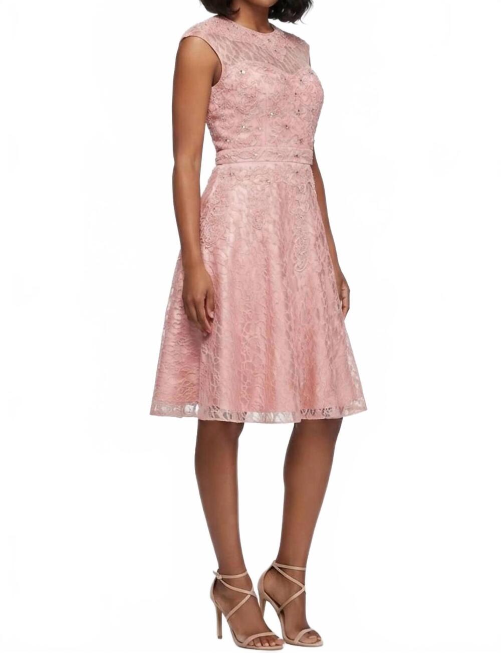 NEW SUE WONG women's cap sleeve cutout back floral party dress in rose